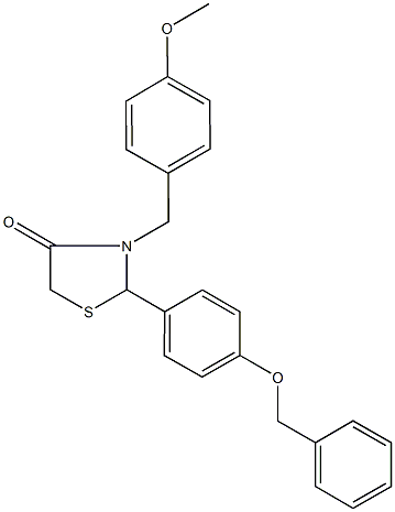 2-[4-(benzyloxy)phenyl]-3-(4-methoxybenzyl)-1,3-thiazolidin-4-one Structure