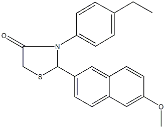 3-(4-ethylphenyl)-2-(6-methoxy-2-naphthyl)-1,3-thiazolidin-4-one 结构式