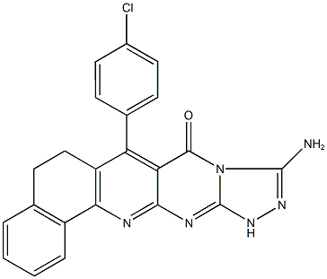 10-amino-7-(4-chlorophenyl)-6,12-dihydrobenzo[h][1,2,4]triazolo[4',3':1,2]pyrimido[4,5-b]quinolin-8(5H)-one Structure