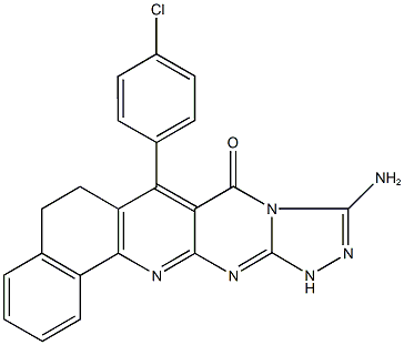 923557-38-4 10-amino-7-(4-chlorophenyl)-6,12-dihydrobenzo[h][1,2,4]triazolo[4',3':1,2]pyrimido[4,5-b]quinolin-8(5H)-one