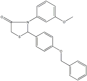 2-[4-(benzyloxy)phenyl]-3-(3-methoxyphenyl)-1,3-thiazolidin-4-one Structure