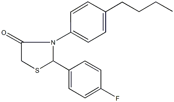 3-(4-butylphenyl)-2-(4-fluorophenyl)-1,3-thiazolidin-4-one,923557-46-4,结构式