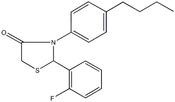 3-(4-butylphenyl)-2-(2-fluorophenyl)-1,3-thiazolidin-4-one,923557-49-7,结构式