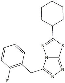 6-cyclohexyl-3-(2-fluorobenzyl)[1,2,4]triazolo[3,4-b][1,3,4]thiadiazole 化学構造式