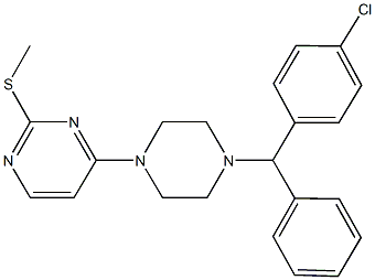 4-{4-[(4-chlorophenyl)(phenyl)methyl]-1-piperazinyl}-2-pyrimidinyl methyl sulfide Struktur