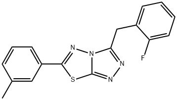 3-(2-fluorobenzyl)-6-(3-methylphenyl)[1,2,4]triazolo[3,4-b][1,3,4]thiadiazole,923557-63-5,结构式
