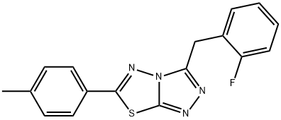 3-(2-fluorobenzyl)-6-(4-methylphenyl)[1,2,4]triazolo[3,4-b][1,3,4]thiadiazole 化学構造式