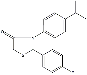 2-(4-fluorophenyl)-3-(4-isopropylphenyl)-1,3-thiazolidin-4-one,923557-67-9,结构式