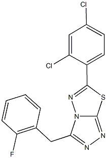 6-(2,4-dichlorophenyl)-3-(2-fluorobenzyl)[1,2,4]triazolo[3,4-b][1,3,4]thiadiazole,923557-69-1,结构式