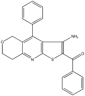 (3-amino-4-phenyl-7,8-dihydro-5H-pyrano[4,3-b]thieno[3,2-e]pyridin-2-yl)(phenyl)methanone,923557-99-7,结构式