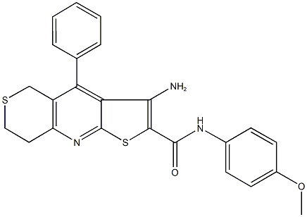 3-amino-N-(4-methoxyphenyl)-4-phenyl-7,8-dihydro-5H-thieno[2,3-b]thiopyrano[3,4-e]pyridine-2-carboxamide Structure