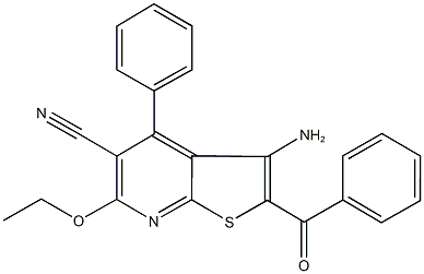 3-amino-2-benzoyl-6-ethoxy-4-phenylthieno[2,3-b]pyridine-5-carbonitrile 结构式