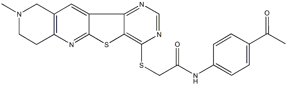 N-(4-acetylphenyl)-2-[(9-methyl-7,8,9,10-tetrahydropyrimido[4',5':4,5]thieno[2,3-b][1,6]naphthyridin-4-yl)sulfanyl]acetamide Structure