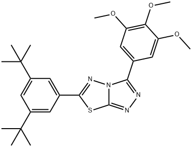 6-(3,5-ditert-butylphenyl)-3-(3,4,5-trimethoxyphenyl)[1,2,4]triazolo[3,4-b][1,3,4]thiadiazole 化学構造式