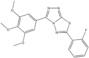 6-(2-fluorophenyl)-3-(3,4,5-trimethoxyphenyl)[1,2,4]triazolo[3,4-b][1,3,4]thiadiazole 化学構造式