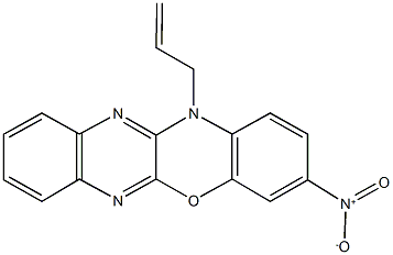 12-allyl-3-nitro-12H-quinoxalino[2,3-b][1,4]benzoxazine Struktur