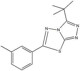 3-tert-butyl-6-(3-methylphenyl)[1,2,4]triazolo[3,4-b][1,3,4]thiadiazole Struktur