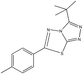 3-tert-butyl-6-(4-methylphenyl)[1,2,4]triazolo[3,4-b][1,3,4]thiadiazole 化学構造式