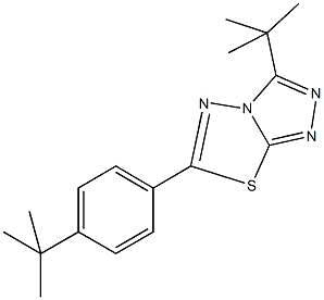 3-tert-butyl-6-(4-tert-butylphenyl)[1,2,4]triazolo[3,4-b][1,3,4]thiadiazole 化学構造式