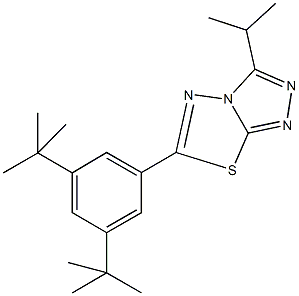 6-(3,5-ditert-butylphenyl)-3-isopropyl[1,2,4]triazolo[3,4-b][1,3,4]thiadiazole Struktur