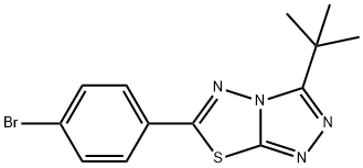 6-(4-bromophenyl)-3-tert-butyl[1,2,4]triazolo[3,4-b][1,3,4]thiadiazole,923559-23-3,结构式