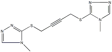 4-methyl-3-({4-[(4-methyl-4H-1,2,4-triazol-3-yl)sulfanyl]-2-butynyl}sulfanyl)-4H-1,2,4-triazole 化学構造式