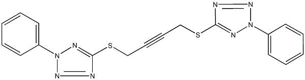 2-phenyl-5-({4-[(2-phenyl-2H-tetraazol-5-yl)sulfanyl]-2-butynyl}sulfanyl)-2H-tetraazole Struktur