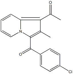 1-[3-(4-chlorobenzoyl)-2-methyl-1-indolizinyl]ethanone Structure