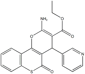 ethyl 2-amino-5-oxo-4-(3-pyridinyl)-4H,5H-thiochromeno[4,3-b]pyran-3-carboxylate,923560-03-6,结构式