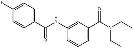 N,N-diethyl-3-[(4-fluorobenzoyl)amino]benzamide 化学構造式