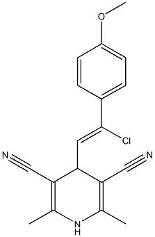 924865-00-9 4-[2-chloro-2-(4-methoxyphenyl)vinyl]-2,6-dimethyl-1,4-dihydro-3,5-pyridinedicarbonitrile