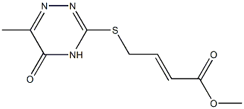 methyl 4-[(6-methyl-5-oxo-4,5-dihydro-1,2,4-triazin-3-yl)sulfanyl]-2-butenoate Struktur