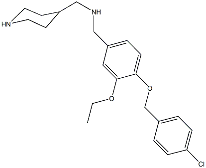 N-{4-[(4-chlorobenzyl)oxy]-3-ethoxybenzyl}-N-(4-piperidinylmethyl)amine Structure