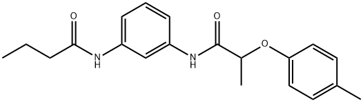 N-(3-{[2-(4-methylphenoxy)propanoyl]amino}phenyl)butanamide 化学構造式