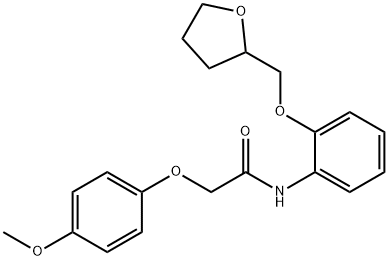 2-(4-methoxyphenoxy)-N-[2-(tetrahydro-2-furanylmethoxy)phenyl]acetamide 结构式