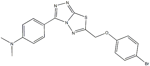 4-{6-[(4-bromophenoxy)methyl][1,2,4]triazolo[3,4-b][1,3,4]thiadiazol-3-yl}-N,N-dimethylaniline Structure