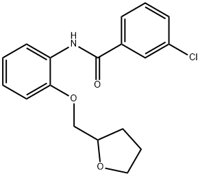 3-chloro-N-[2-(tetrahydro-2-furanylmethoxy)phenyl]benzamide Structure