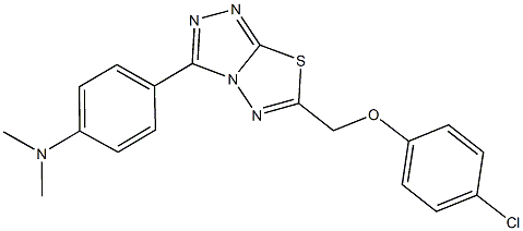 N-(4-{6-[(4-chlorophenoxy)methyl][1,2,4]triazolo[3,4-b][1,3,4]thiadiazol-3-yl}phenyl)-N,N-dimethylamine 化学構造式