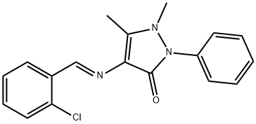 4-[(2-chlorobenzylidene)amino]-1,5-dimethyl-2-phenyl-1,2-dihydro-3H-pyrazol-3-one Structure