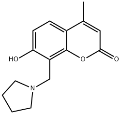 7-hydroxy-4-methyl-8-(1-pyrrolidinylmethyl)-2H-chromen-2-one 化学構造式