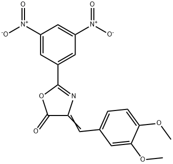 2-{3,5-bisnitrophenyl}-4-(3,4-dimethoxybenzylidene)-1,3-oxazol-5(4H)-one Struktur