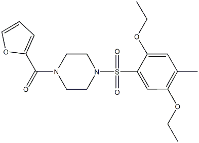 1-[(2,5-diethoxy-4-methylphenyl)sulfonyl]-4-(2-furoyl)piperazine Struktur