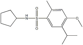 N-cyclopentyl-5-isopropyl-4-methoxy-2-methylbenzenesulfonamide Structure