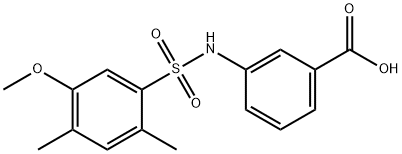 3-{[(5-methoxy-2,4-dimethylphenyl)sulfonyl]amino}benzoic acid,927637-06-7,结构式