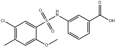 3-{[(5-chloro-2-methoxy-4-methylphenyl)sulfonyl]amino}benzoic acid 化学構造式