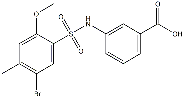 927637-14-7 3-{[(5-bromo-2-methoxy-4-methylphenyl)sulfonyl]amino}benzoic acid