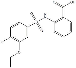 2-{[(3-ethoxy-4-fluorophenyl)sulfonyl]amino}benzoic acid 化学構造式