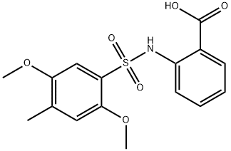 2-{[(2,5-dimethoxy-4-methylphenyl)sulfonyl]amino}benzoic acid Structure