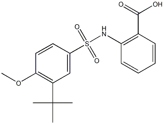 2-{[(3-tert-butyl-4-methoxyphenyl)sulfonyl]amino}benzoic acid 化学構造式