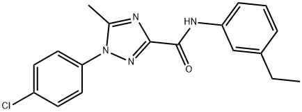 1-(4-chlorophenyl)-N-(3-ethylphenyl)-5-methyl-1H-1,2,4-triazole-3-carboxamide,927637-60-3,结构式
